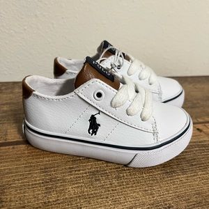 POLO Ralph Lauren Leather Tie Up Sneakers